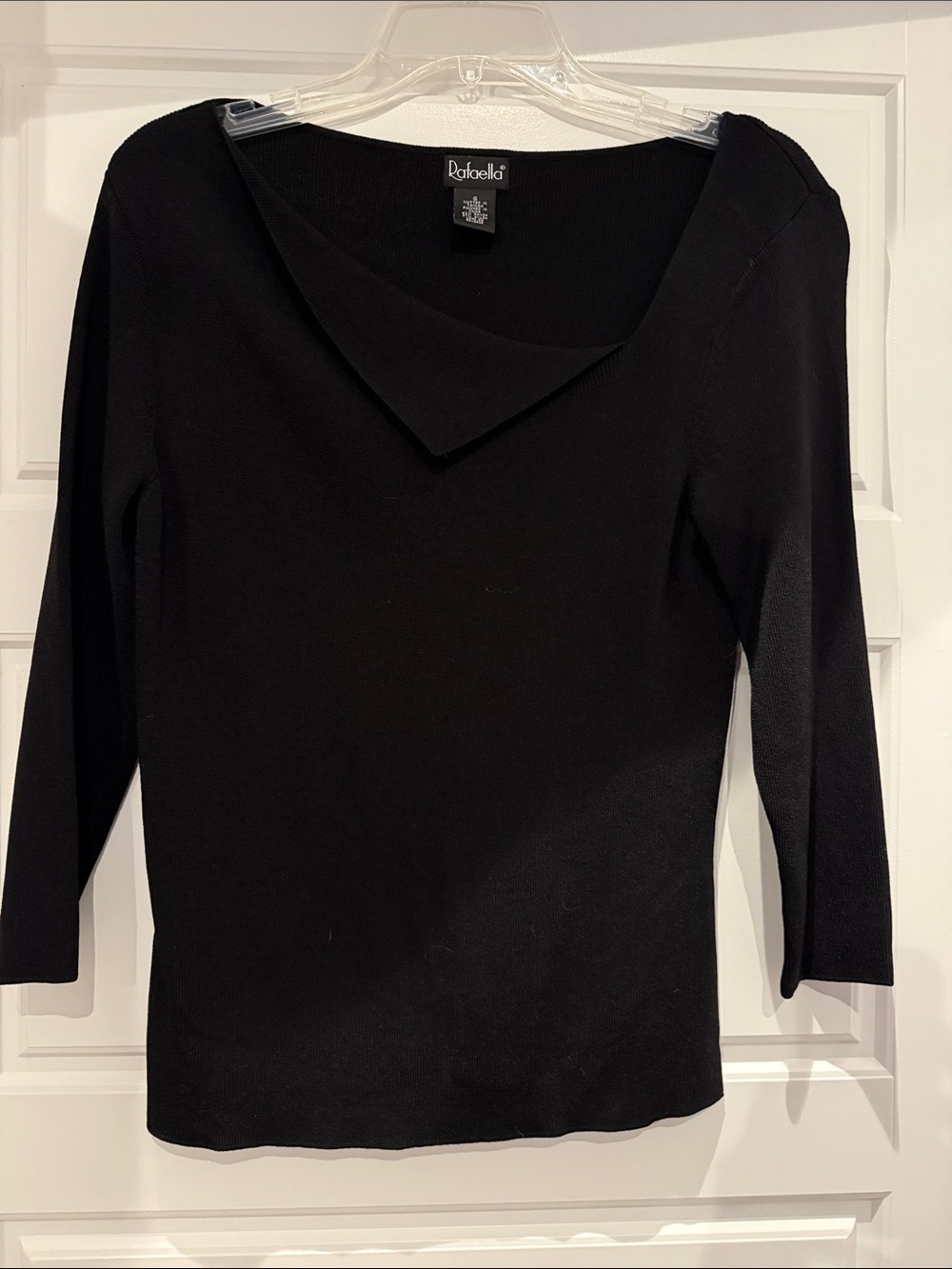 Rafaella Black Wide Scoop Neck Long Sleeve Sweater